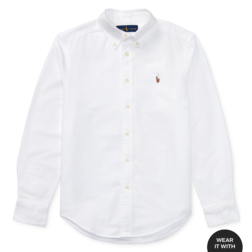 RL boys white collar shirt